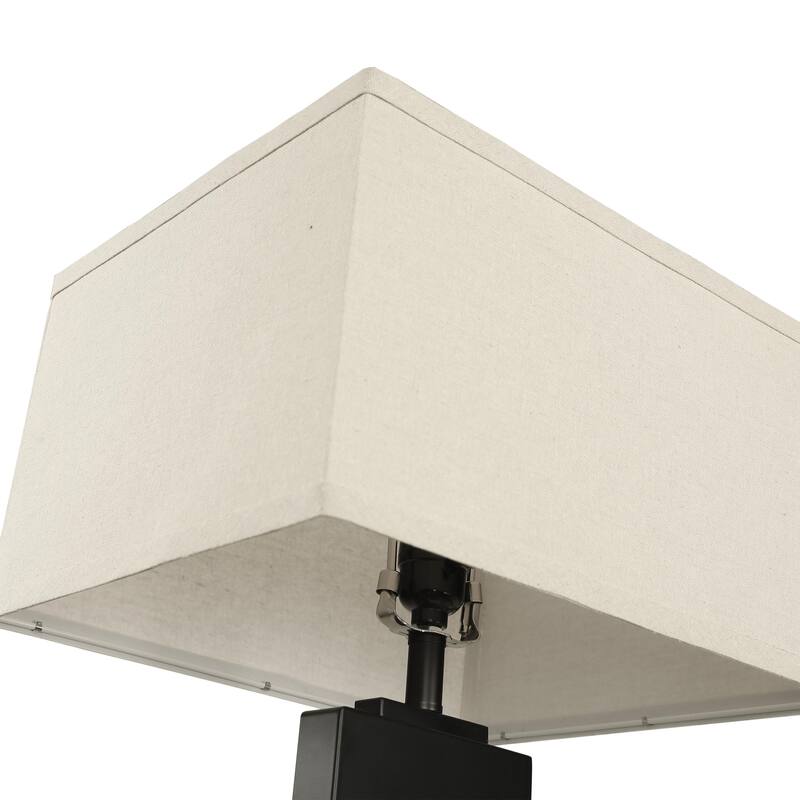 Rectangle Wood USB Table Lamps Set of 2