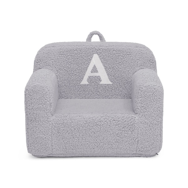 slide 2 of 4, Personalized Monogram Cozee Sherpa Chair - Customize with Letter A - Foam Kids Chair for Ages 18 Months and Up