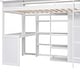 preview thumbnail 7 of 11, Elegant Sturdy Wood Twin Loft bed with Multiple Storage Shelves and Wardrobe, Built-in desk and Full-length Guardrails, White