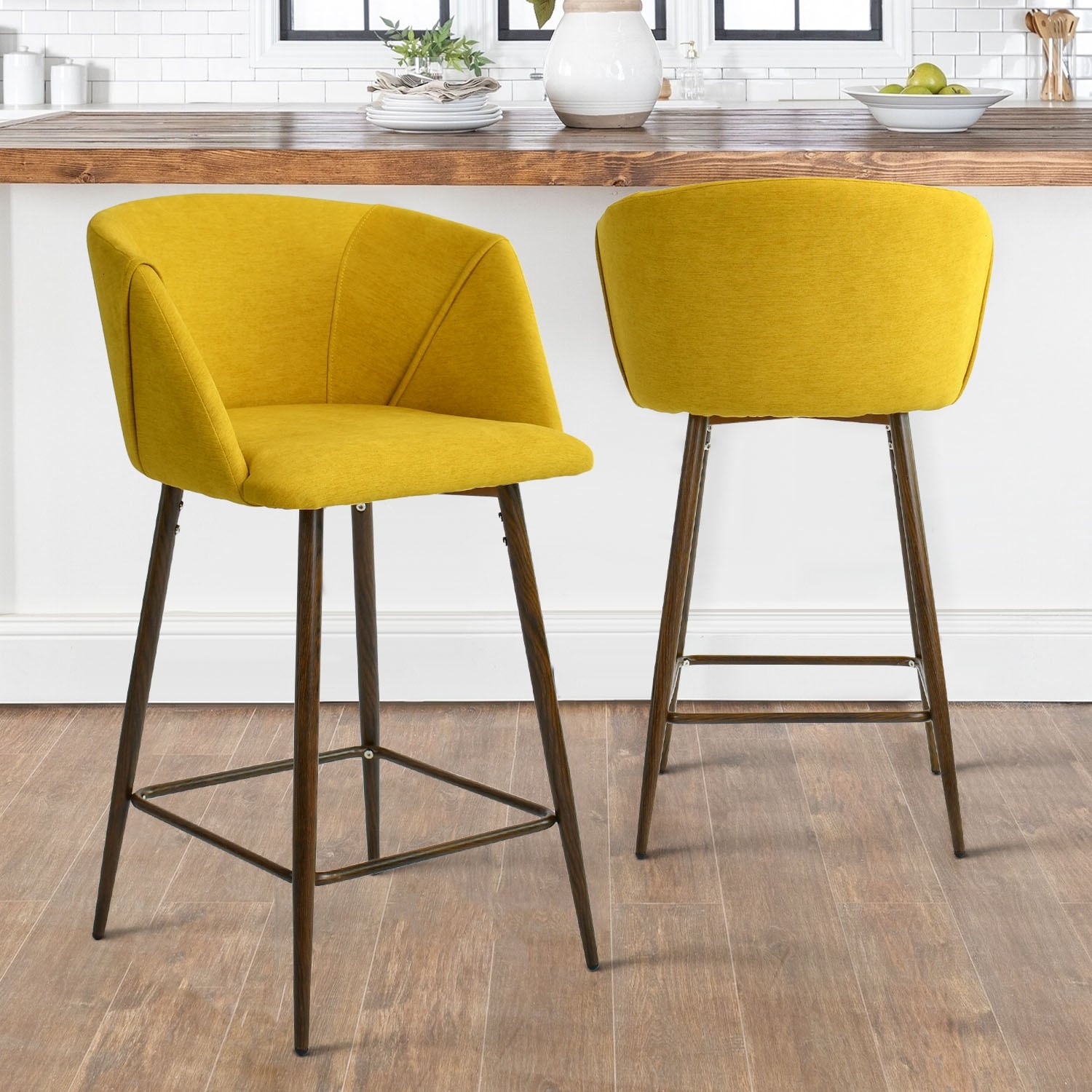 Mustard yellow counter hotsell height stools