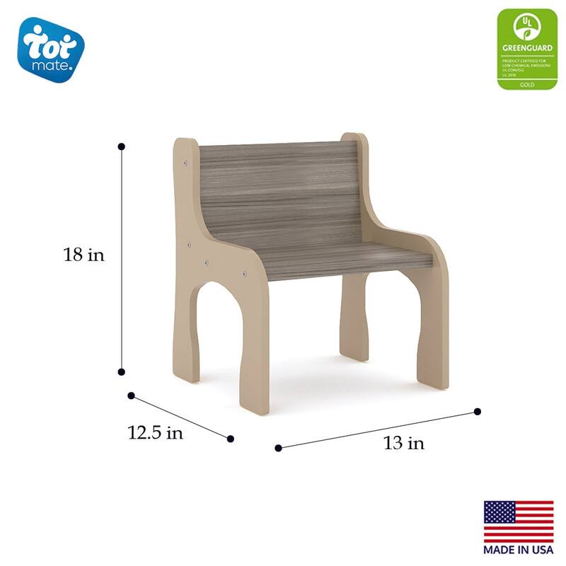 Tot Mate 10" Laminate Activity Chair Pack of 2, Ready-To-Assemble
