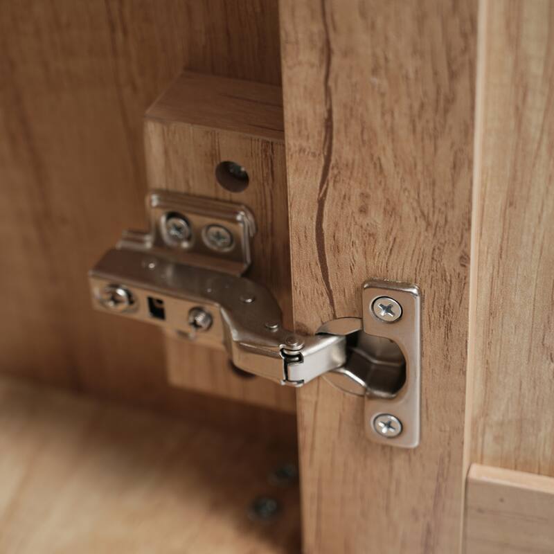 60" Large Rattan Bathroom Vanity Cabinet with SMC Sink