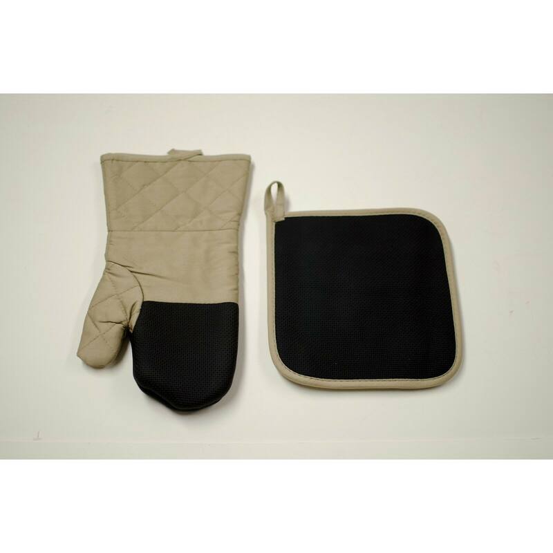 2 Piece Pot Holder & Oven Mitt Heat Resistant Insulation Glove Pad Kitchen Accessories Set
