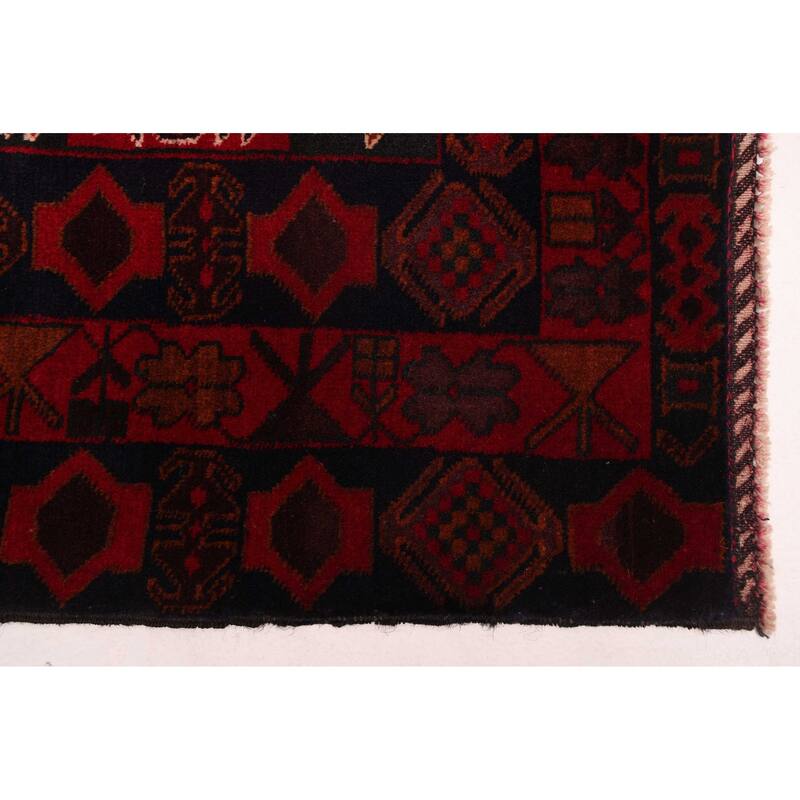 ECARPETGALLERY Hand-knotted Teimani Red Wool Rug - 3'7 x 6'8