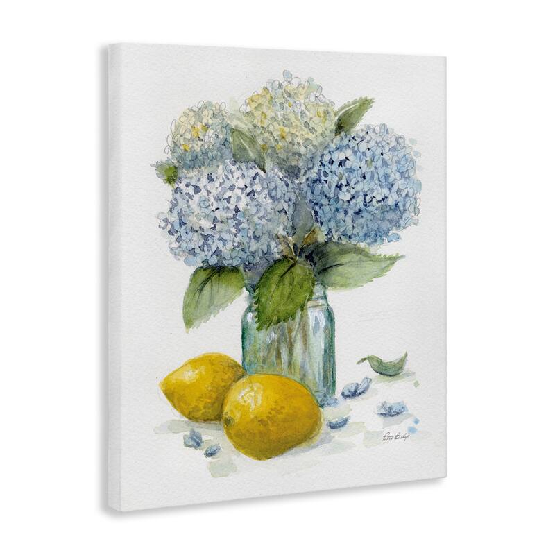 Stupell Hydrangeas & Lemons Vase Canvas Wall Art Design By Patti Bishop