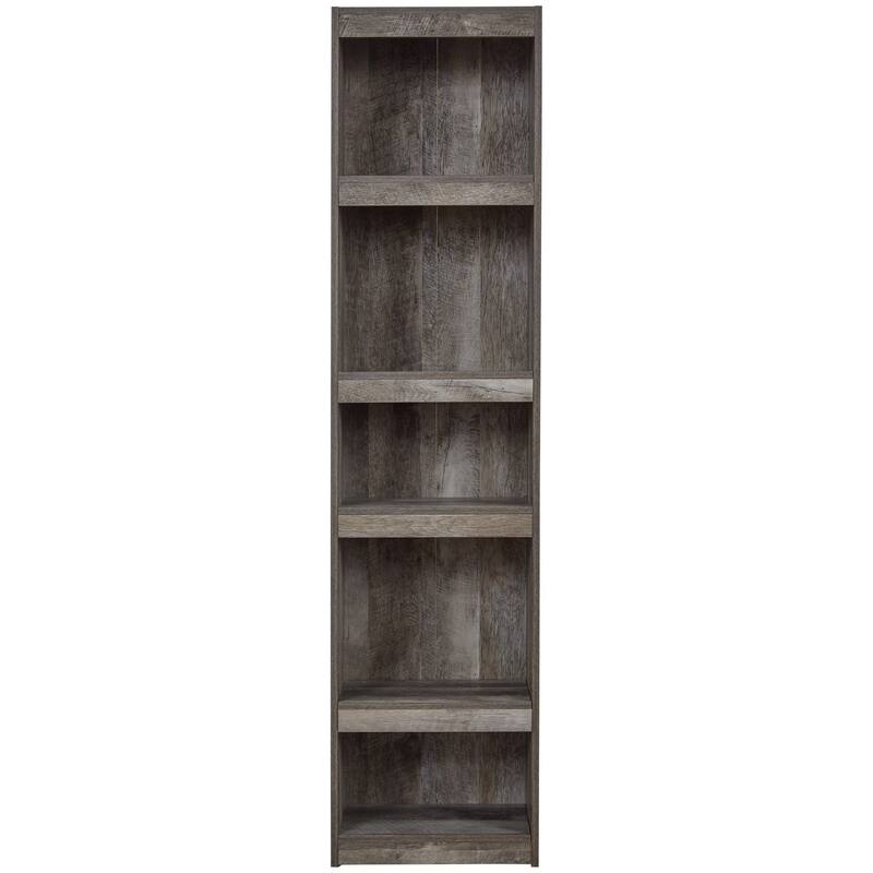 72 Inches 5 Tier Wooden Pier with Adjustable Shelves, Gray
