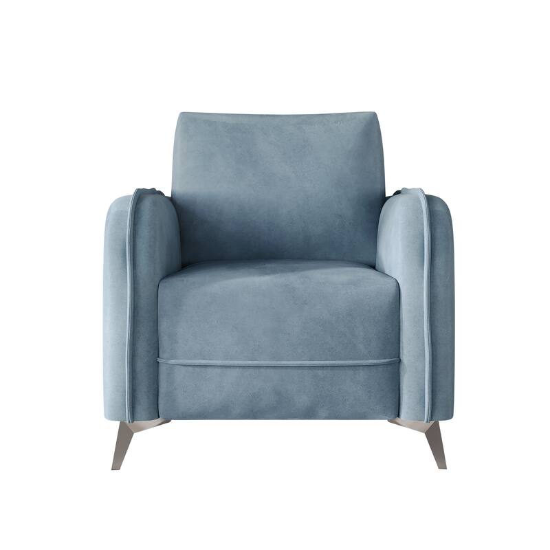 CraftPorch Luxurious Velvet Upholstered Chair - Light Blue