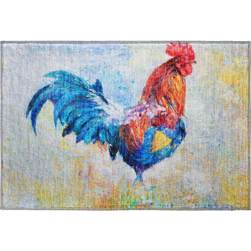 Premium Washable Super Soft Rooster Farmhouse Mayfield Rug
