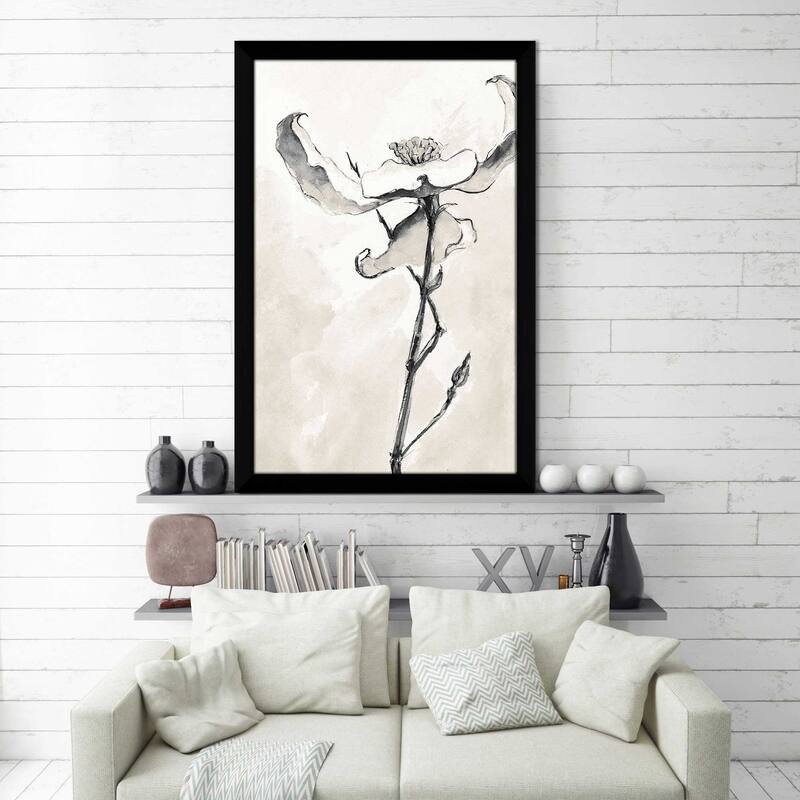 "Solitary Dogwood IV Taupe (Vertical)" Print on Acrylic