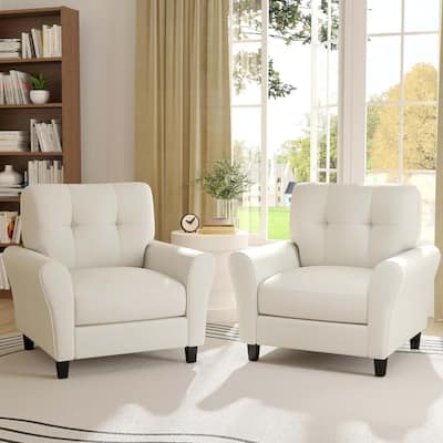 1/2 PCS Modern Accent Chair Comfy Upholstered Reading Armchair