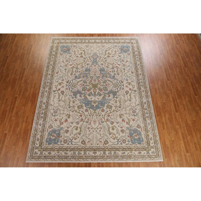 Floral Traditional Oushak Turkish Oriental Wool Area Rug Hand-knotted - 9'9" x 13'0"