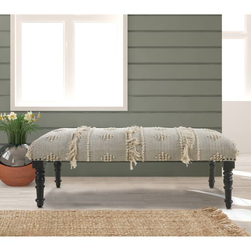 Sevita Traditional Farmhouse Over-Tufted Indoor Bench 16"W x 47"L x 18"H - 1'6" x 3'11" x 1'4"