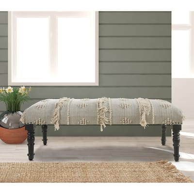Sevita Traditional Farmhouse Over-Tufted Indoor Bench 16"W x 47"L x 18"H - 1'6" x 3'11" x 1'4"