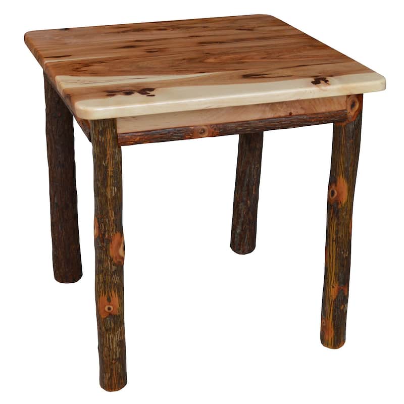 Hickory Log Solid Wood End Table