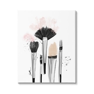 The Stupell Home Decor Collection Book Stack Perfume Brushes Glam Fashion Watercolor Wall Art Canvas
