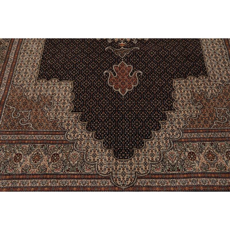 8'9''x11'2'' Hand Knotted Wool Midnight Blue Traditional 400 KPSI Rug - 8' 9'' x 11' 2''