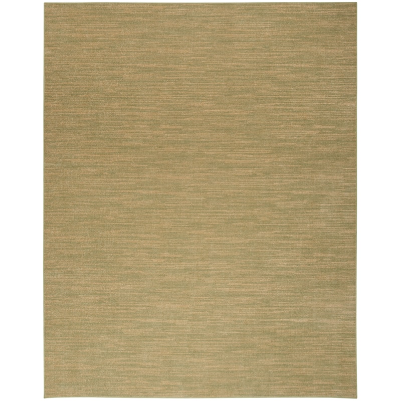 Nourison Essentials Solid Contemporary Indoor/Outdoor Area Rug - 8' x 10' - Green/Gold