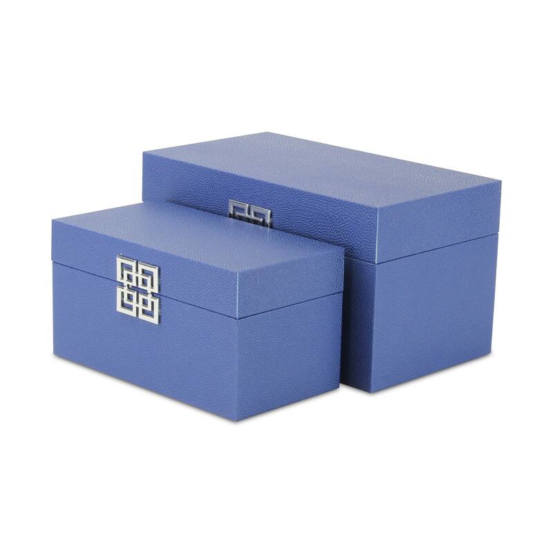 Galena White Shagreen Double Happiness Storage box Set of 2