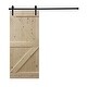 preview thumbnail 9 of 8, Paneled Wood Unfinished Barn Door with Hardware Kit - UF Series