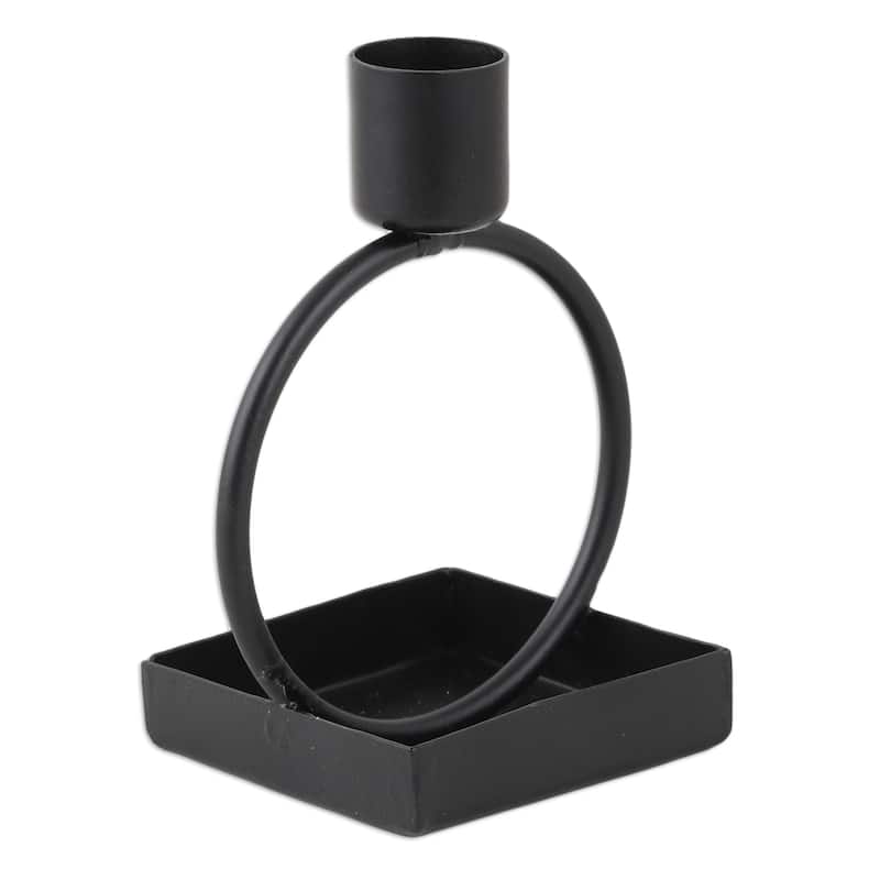 Novica Handmade Modern Glow Iron Candle Holder