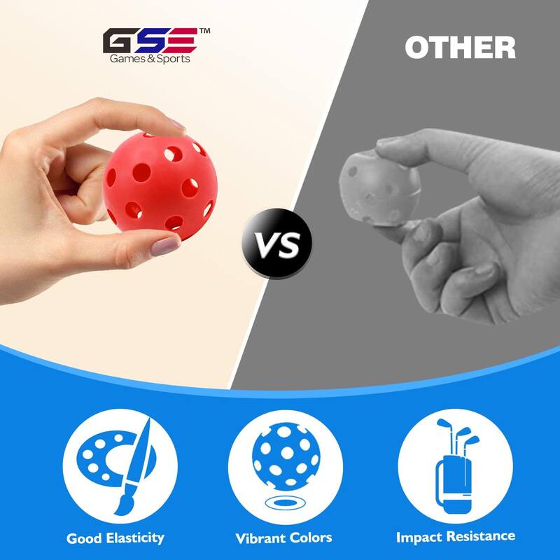 GSE™ 12-Pack Indoor/Outdoor Plastic Hollow Practice Golf Balls, Airflow Training Golf Balls