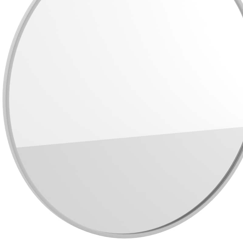 Wall Mount Shatterproof Round Accent Wall Mirror with Metal Frame