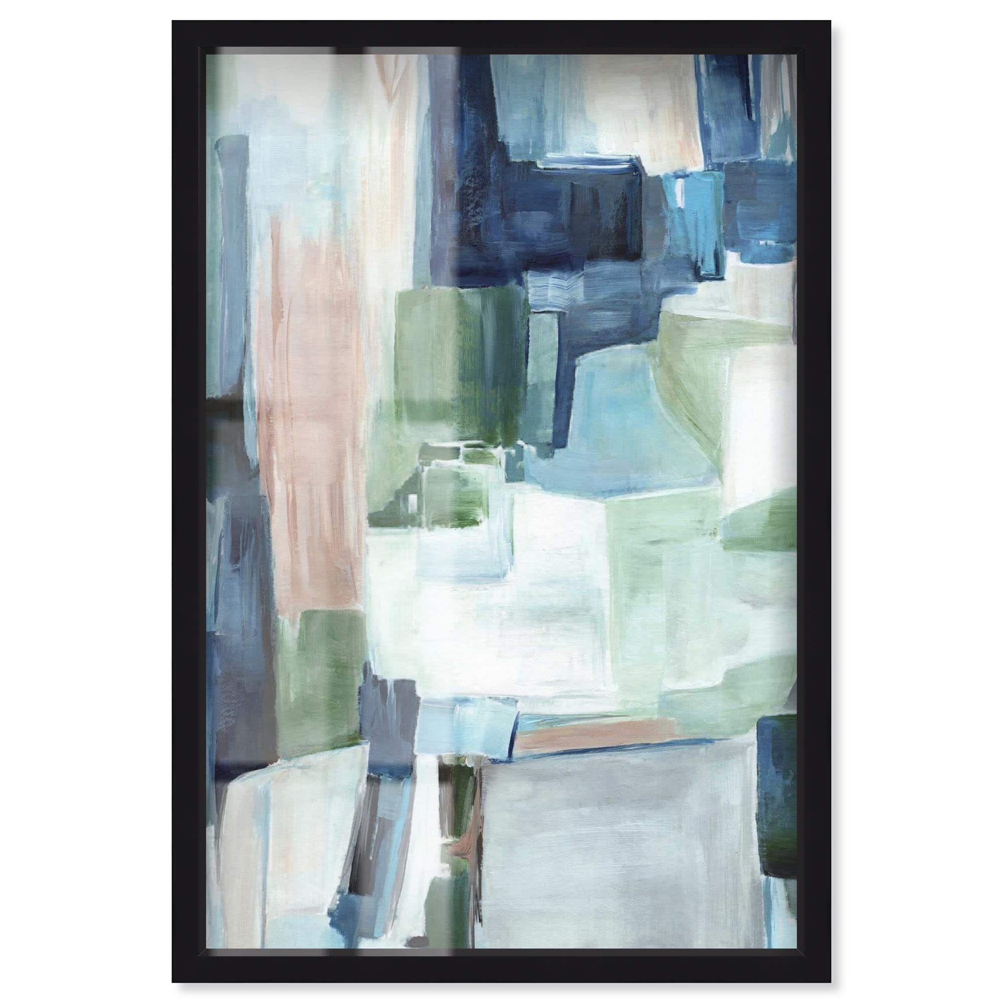 Teal and Blue Pastel Decor Shadowbox Print by Art Remedy