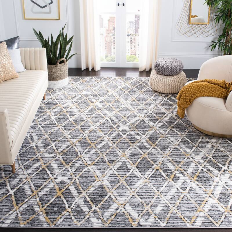 SAFAVIEH Lagoon Firmine Modern Rug - 9' x 12' - Grey/Gold