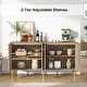 preview thumbnail 4 of 9, Anmytek Modern 63" W 4-Door Large Sideboard Buffet Rattan Kitchen Storage Cabinet with Adjustable Shelves