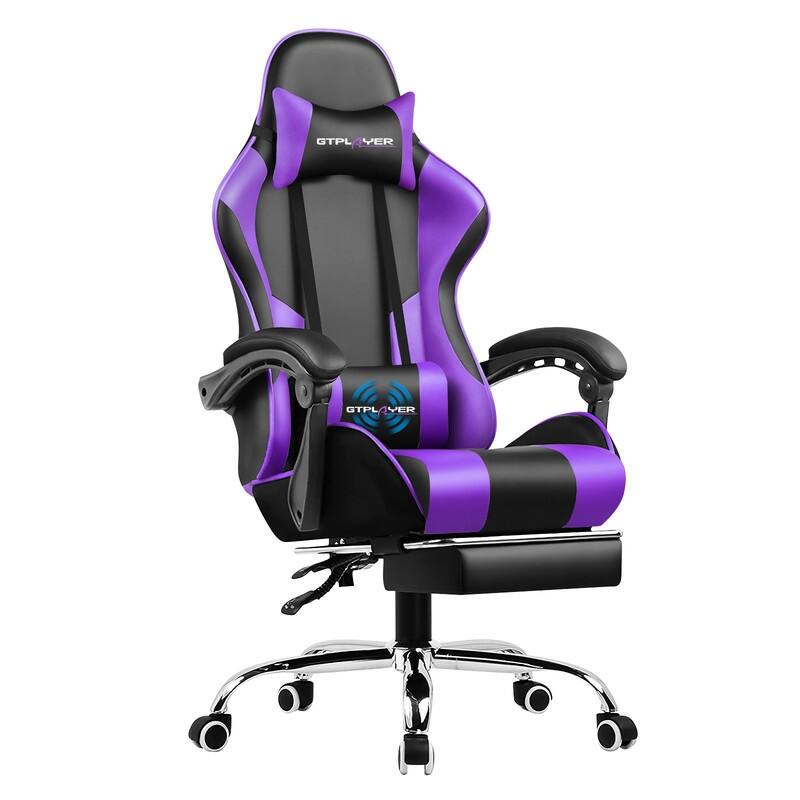 Lucklife Gaming Chair Computer Chair with Footrest and Lumbar Support for Office or Gaming