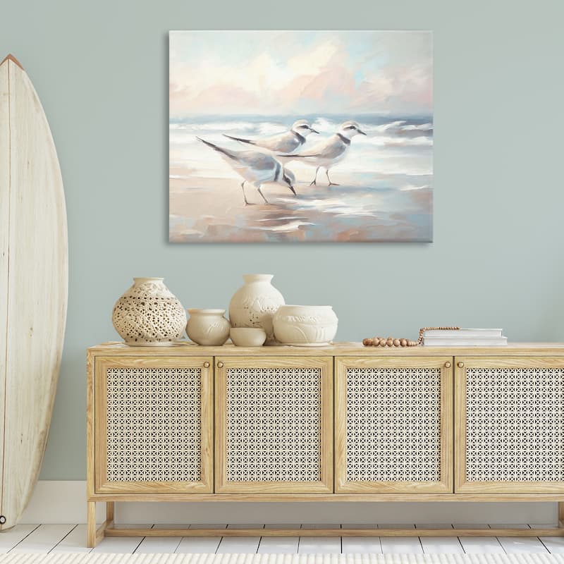 Stupell Sandpipers Under Warm Beach Sun Canvas Wall Art Design By Ramona Murdock