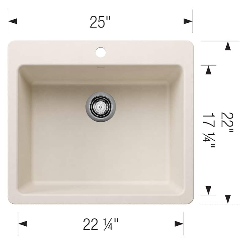 Blanco 443221 Liven 25" Drop-In/Undermount Single Basin SILGRANIT