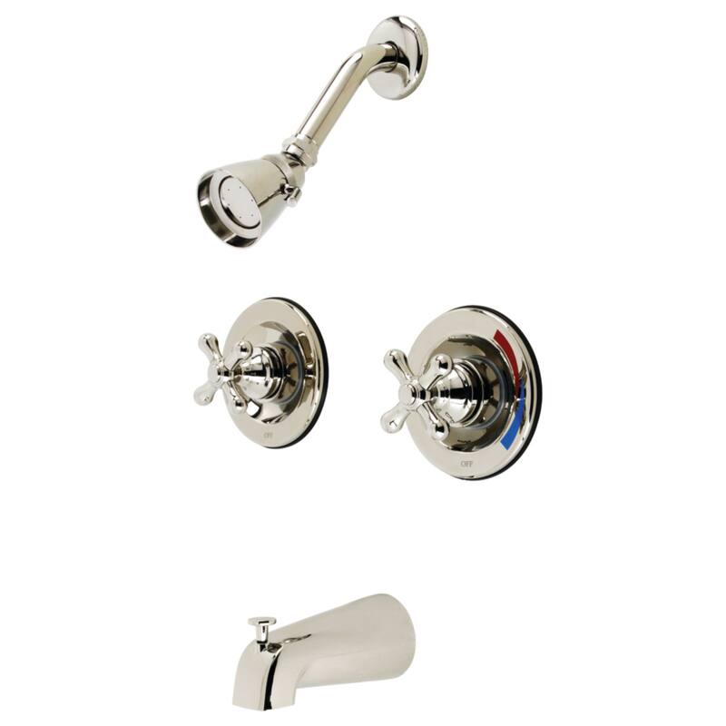 Kingston Brass Vintage Pressure Balanced Two-Handle Tub and Shower Faucet - Polished Nickel
