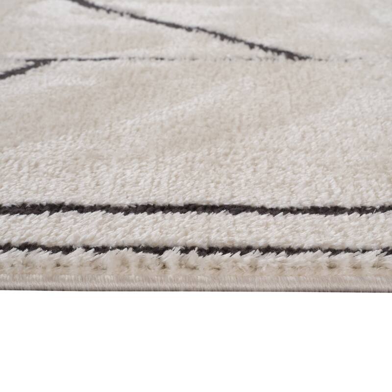 HomeRoots Geometric Transitional Rectangle Area Rug - 36.00 in. x 24.00 in. x 0.60 in.