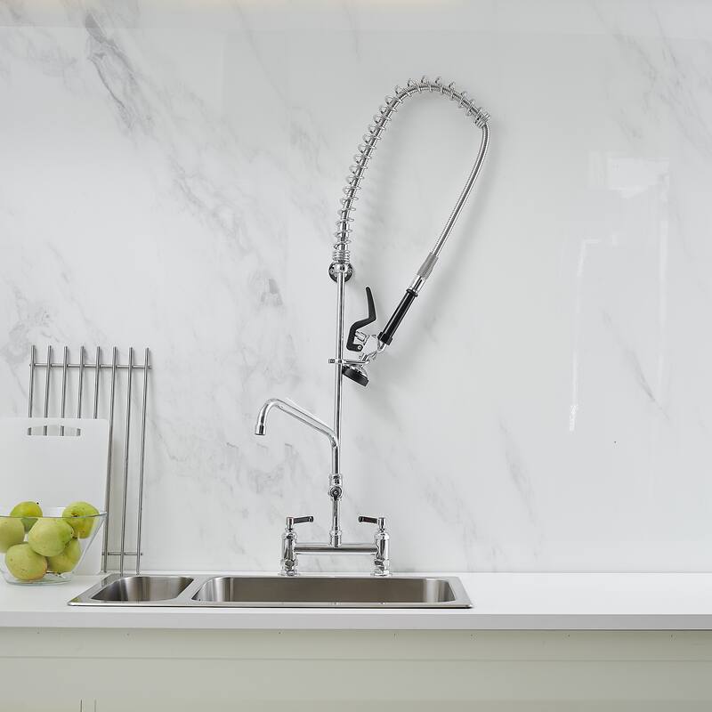 WIZ Pull Down 2-Handle Pre-Rinse Spray Utility Kitchen Faucet