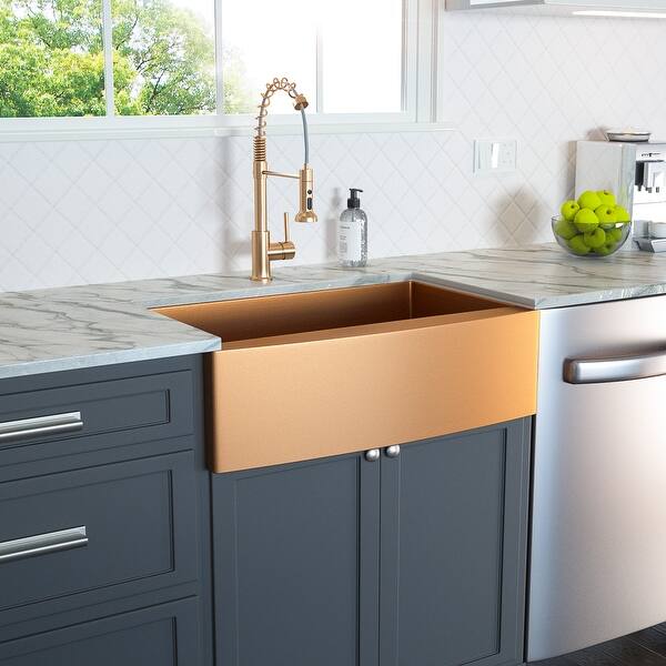 33 inch Kitchen Sink Apron-Front Copper Tone Bronze 16 Gauge ...