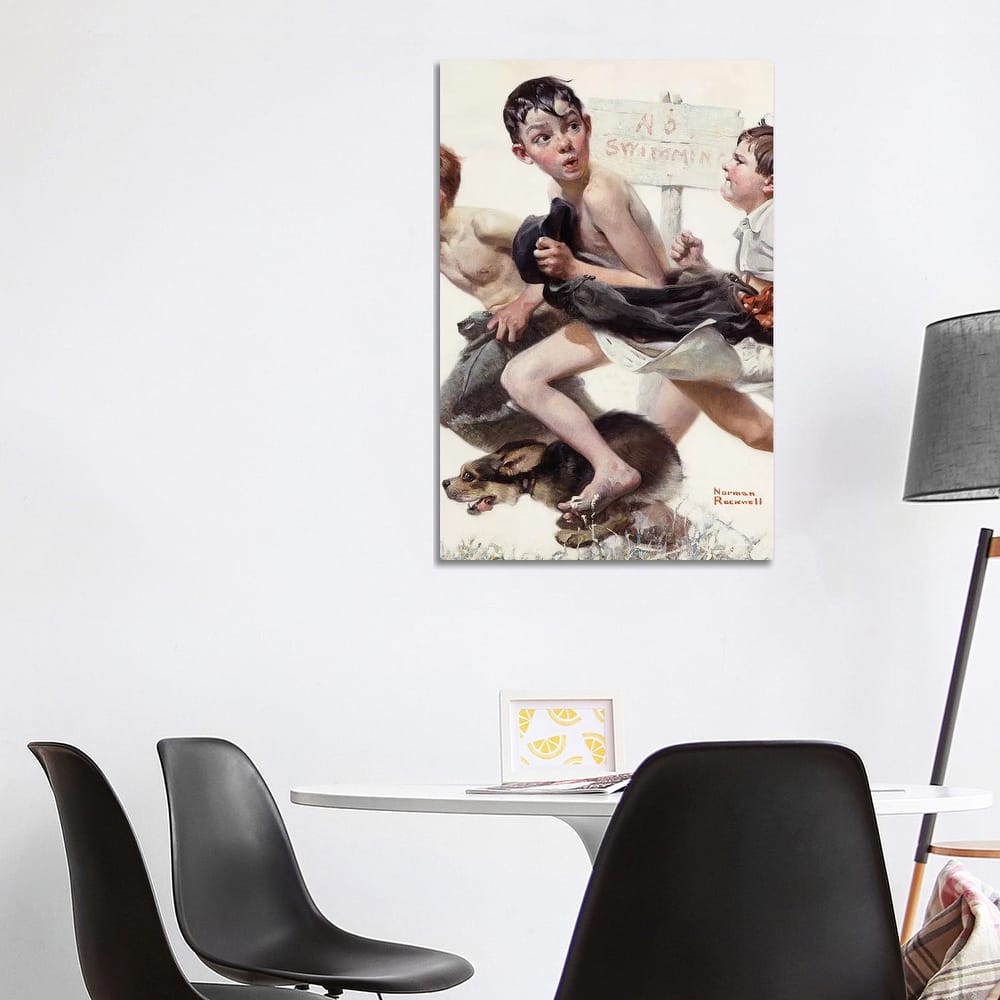 iCanvas "No Swimming" by Norman Rockwell Canvas Print