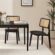 preview thumbnail 16 of 34, Art Leon Cane Backrest Leather Dining Chairs (Set of 2)