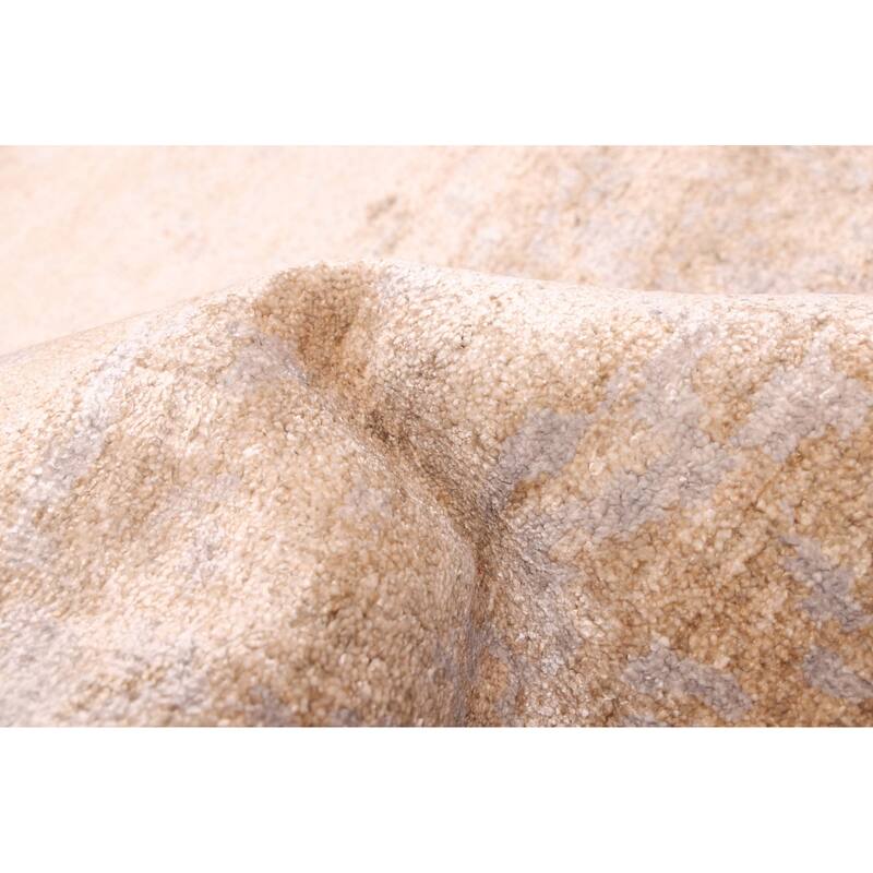 ECARPETGALLERY Hand-knotted Legacy Tan Silk Rug - 6'3 x 9'8
