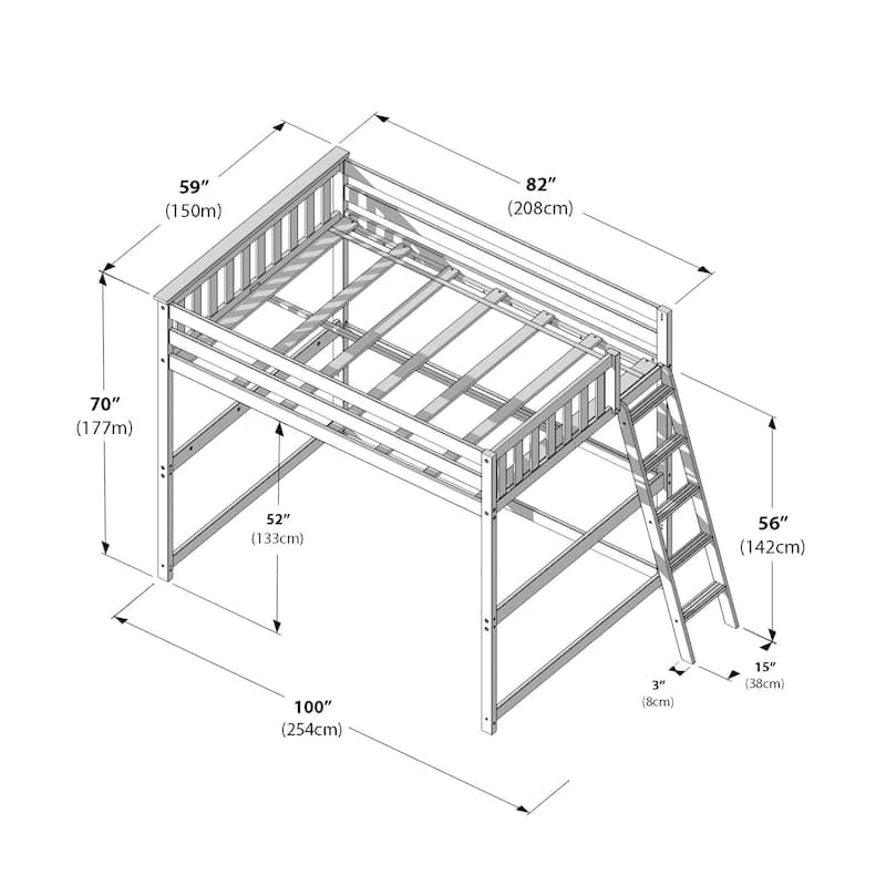 Max and Lily Full-Size High Loft Bed