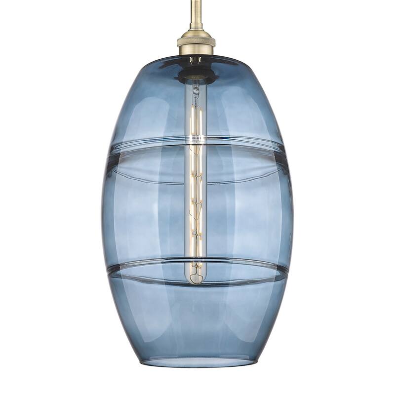 Innovations Lighting 616-1S 18 10 Vaz Pendant Vaz 10" Wide Mini - Antique Brass / Princess Blue