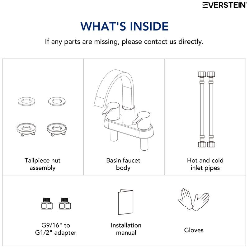 Double Handles 4 inche Centerset Bathroom Sink Faucet