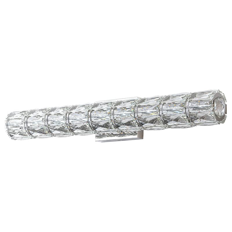 Hexagonal Crystal Cylinder LED Wall Sconce Dimmable Vanity Light