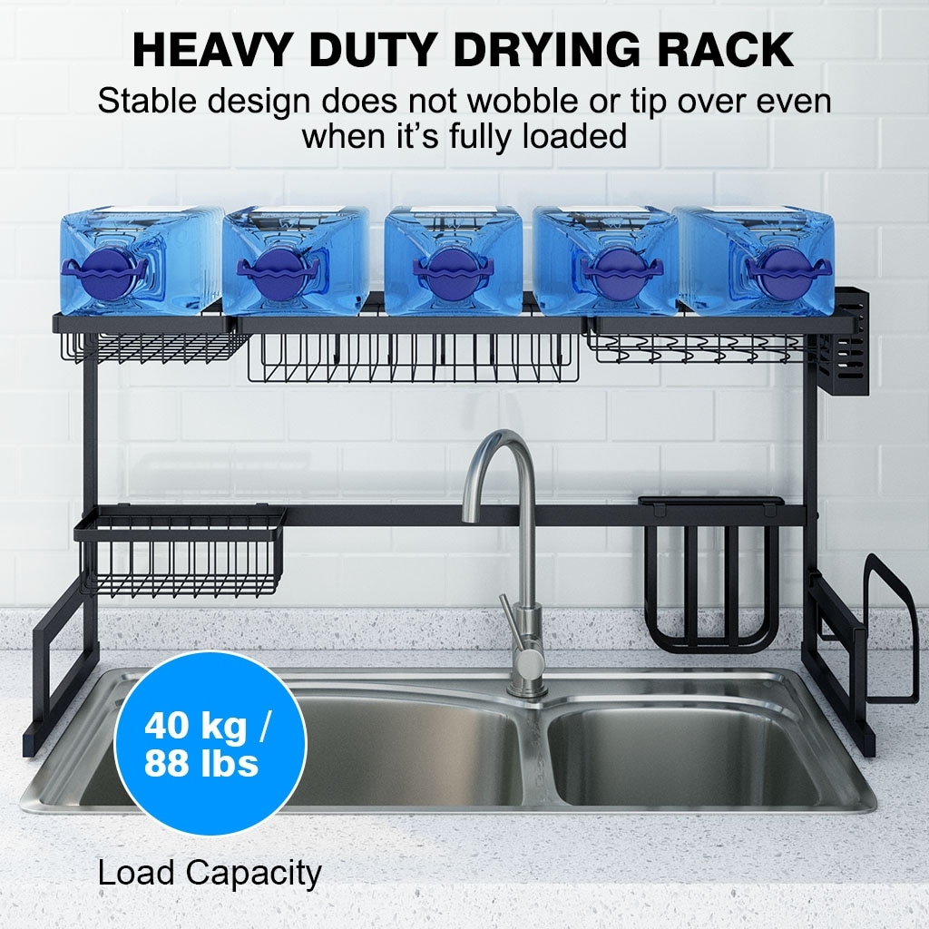 LANGRIA Dish Drying Rack Over Sink Stainless Steel Drainer Shelf, 2-Tier  Utensils Holder Display Stand,25.6 Inches Width - Bed Bath & Beyond -  28825138