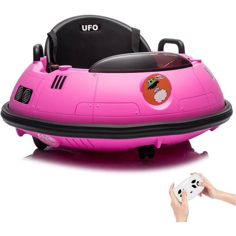 12V Bumper Car with Remote Control, Battery Powered Ride On Bumper Car - Pink