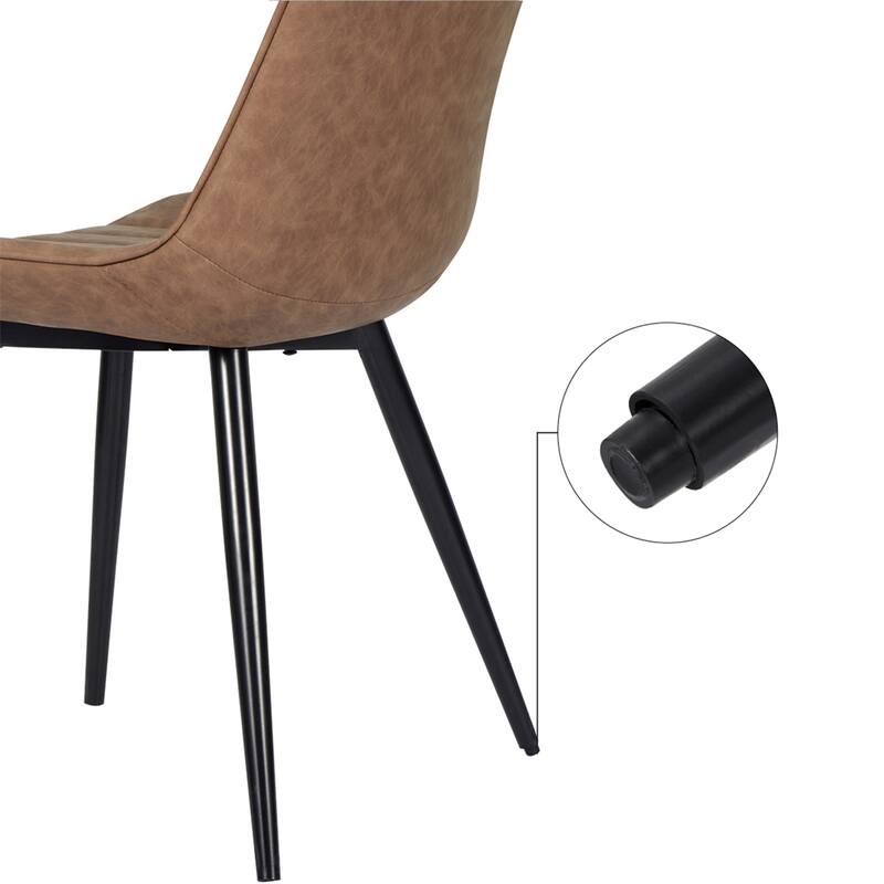 AVAWING Mid-Century Modern Dining Chairs Set of 4 Leather Upholstered Leisure