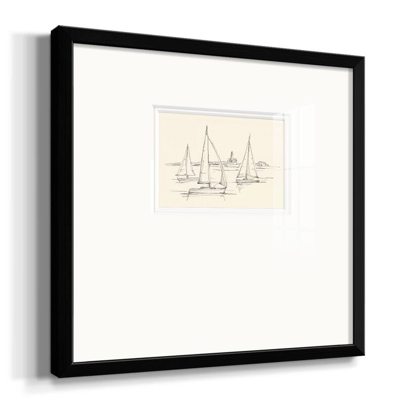 Coastal Contour Sketch IIPremium Framed Print