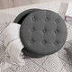 preview thumbnail 4 of 49, Adeco Faux Leather Round Storage Ottoman with Tufted