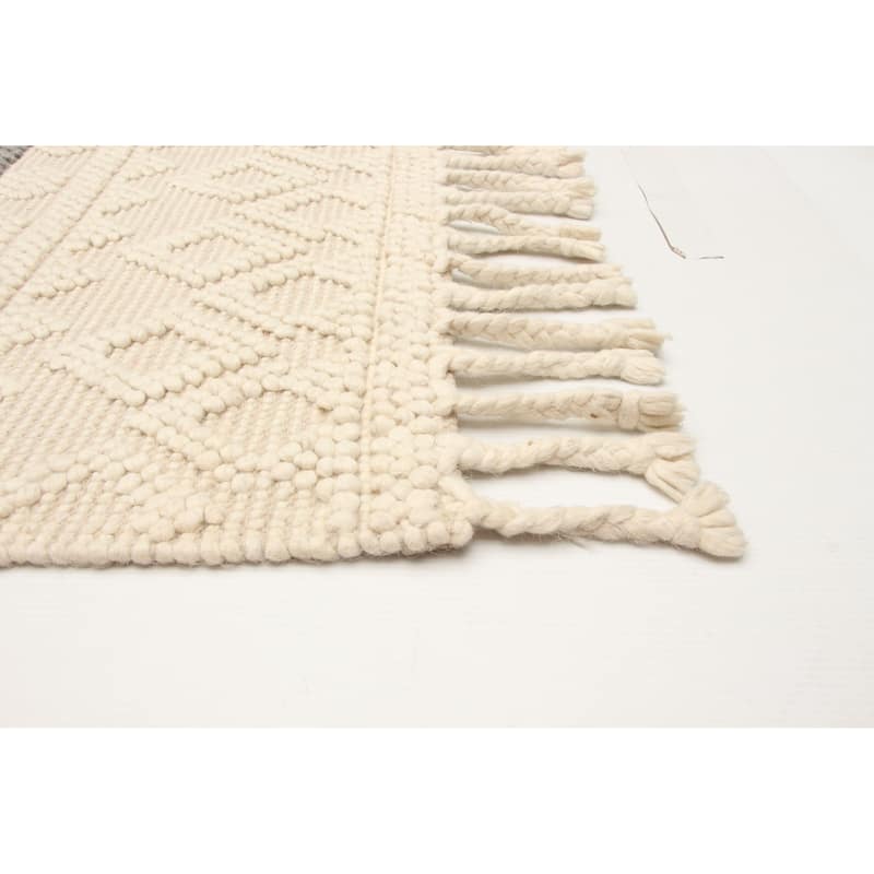ECARPETGALLERY Braid weave Sienna Cream Wool Rug - 5'3 x 7'7