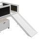 preview thumbnail 18 of 17, Climbing Frame & Rope Design Loft Bed with Slide and Double-sided Chalkboard, Twin size, White